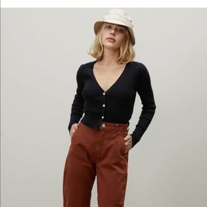 Everlane ribbed cotton merino cardigan